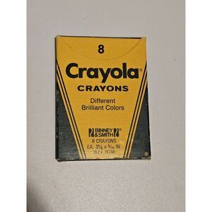 Vintage Crayola Binney & Smith 8ct Brilliant Colors Crayon in Original Box*READ*